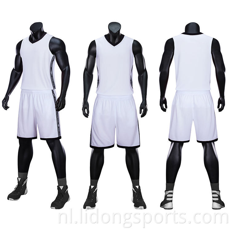 OEM aangepaste Jersey met korte mouwen blanco omkeerbaar basketbaluniform te koop